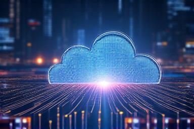 Abstract cloud data migration visualization